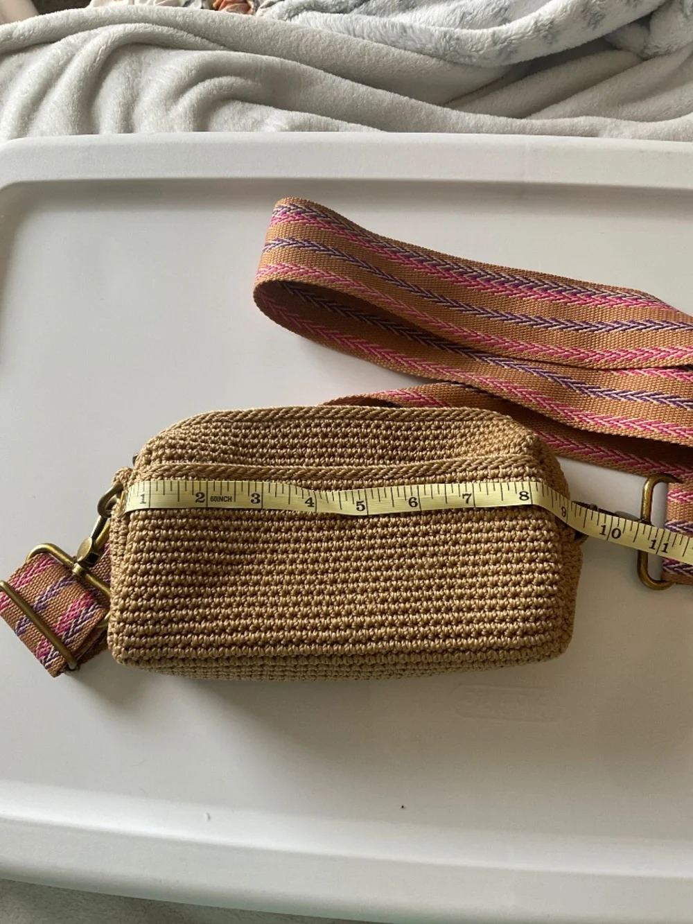 Like New - The Sak small natural bag with wide strap - adjustable